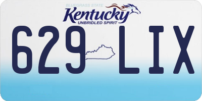 KY license plate 629LIX