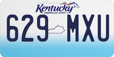KY license plate 629MXU