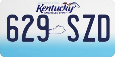 KY license plate 629SZD