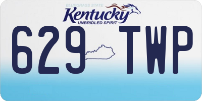 KY license plate 629TWP