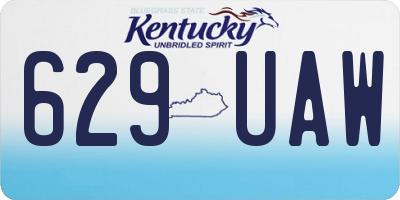 KY license plate 629UAW