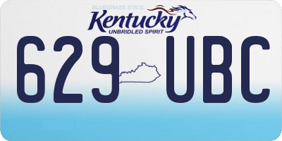 KY license plate 629UBC