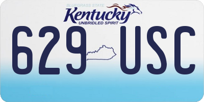 KY license plate 629USC