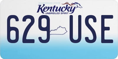 KY license plate 629USE