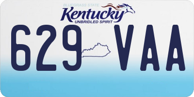 KY license plate 629VAA