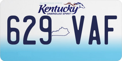 KY license plate 629VAF