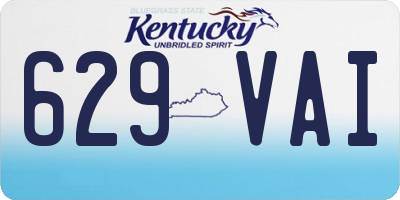 KY license plate 629VAI