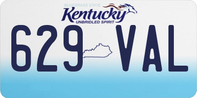 KY license plate 629VAL