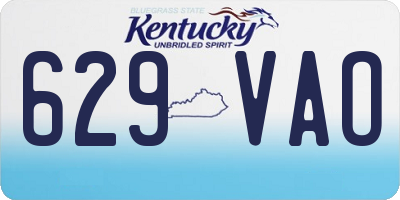 KY license plate 629VAO