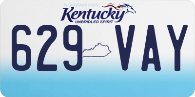KY license plate 629VAY