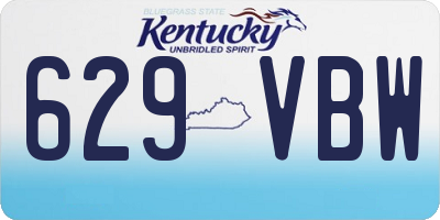 KY license plate 629VBW