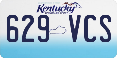 KY license plate 629VCS