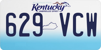 KY license plate 629VCW