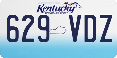KY license plate 629VDZ