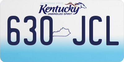 KY license plate 630JCL