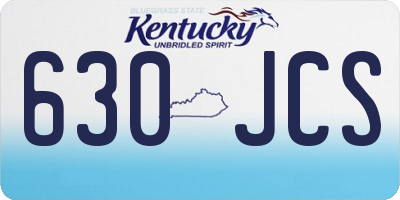 KY license plate 630JCS