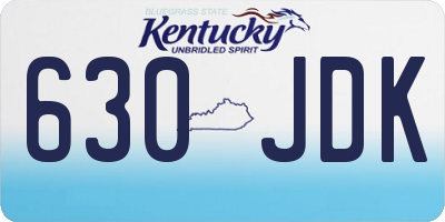 KY license plate 630JDK