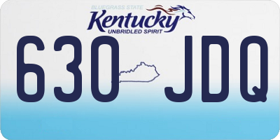 KY license plate 630JDQ