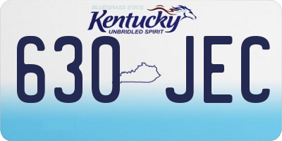 KY license plate 630JEC