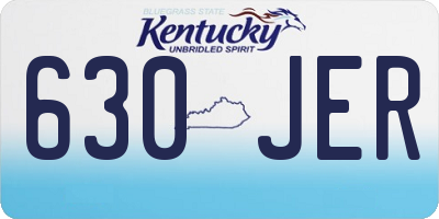 KY license plate 630JER