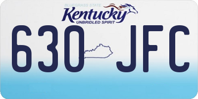 KY license plate 630JFC