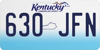KY license plate 630JFN