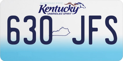 KY license plate 630JFS