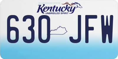 KY license plate 630JFW