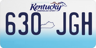 KY license plate 630JGH