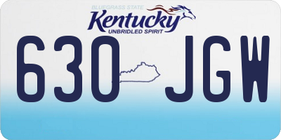 KY license plate 630JGW