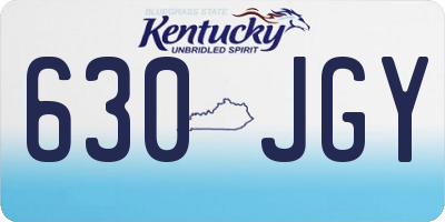 KY license plate 630JGY