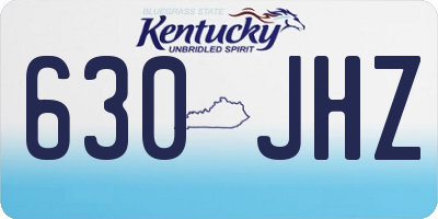 KY license plate 630JHZ
