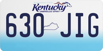 KY license plate 630JIG