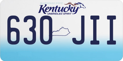 KY license plate 630JII
