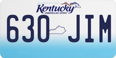 KY license plate 630JIM