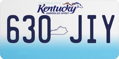 KY license plate 630JIY