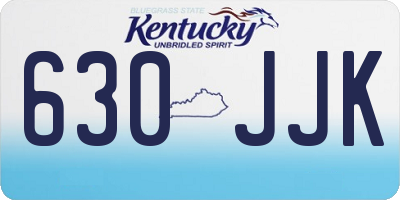 KY license plate 630JJK