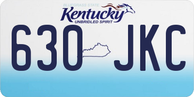 KY license plate 630JKC