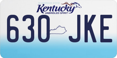KY license plate 630JKE