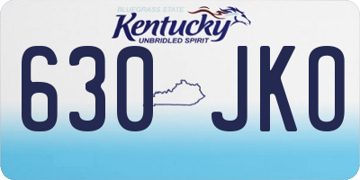 KY license plate 630JKO