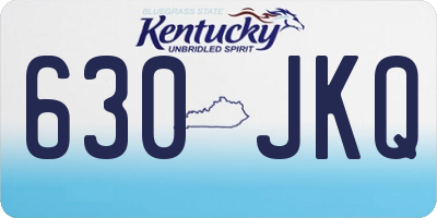 KY license plate 630JKQ