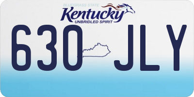 KY license plate 630JLY