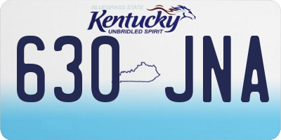 KY license plate 630JNA