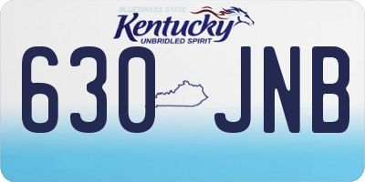 KY license plate 630JNB