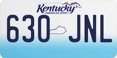 KY license plate 630JNL