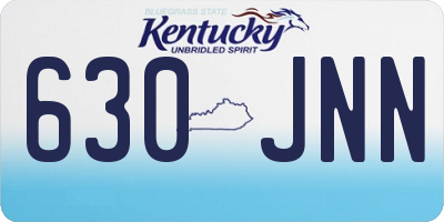 KY license plate 630JNN