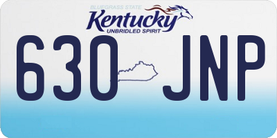 KY license plate 630JNP