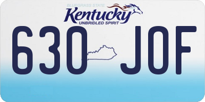 KY license plate 630JOF