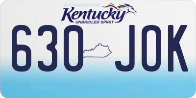 KY license plate 630JOK