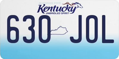 KY license plate 630JOL